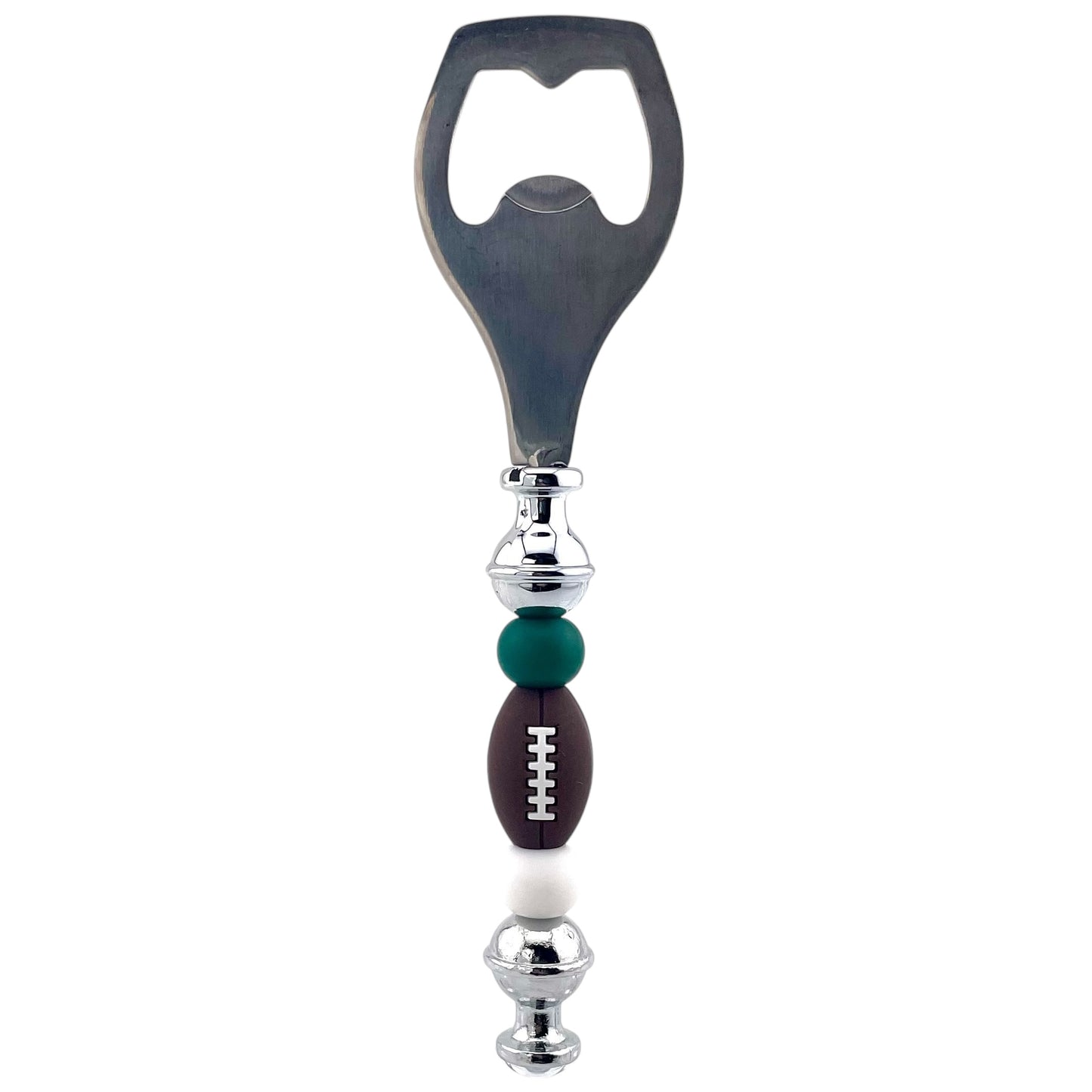 Football Beaded Bottle Opener – Game Day Ready