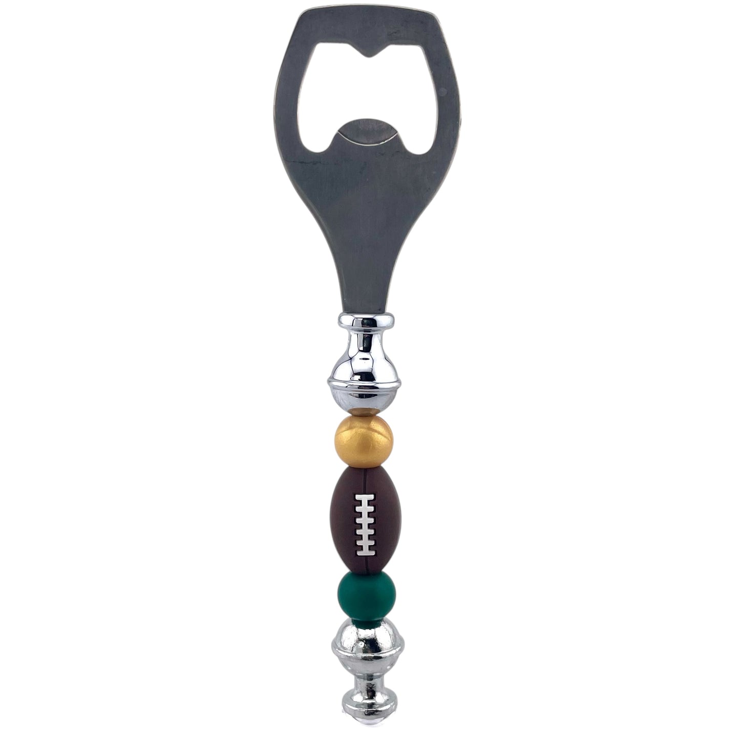 Football Beaded Bottle Opener – Game Day Ready