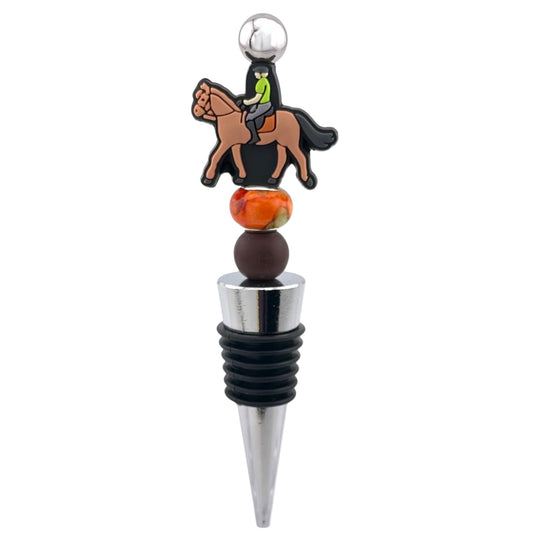 Horseback Rider Beaded Wine Stopper – Equestrian Gift Idea