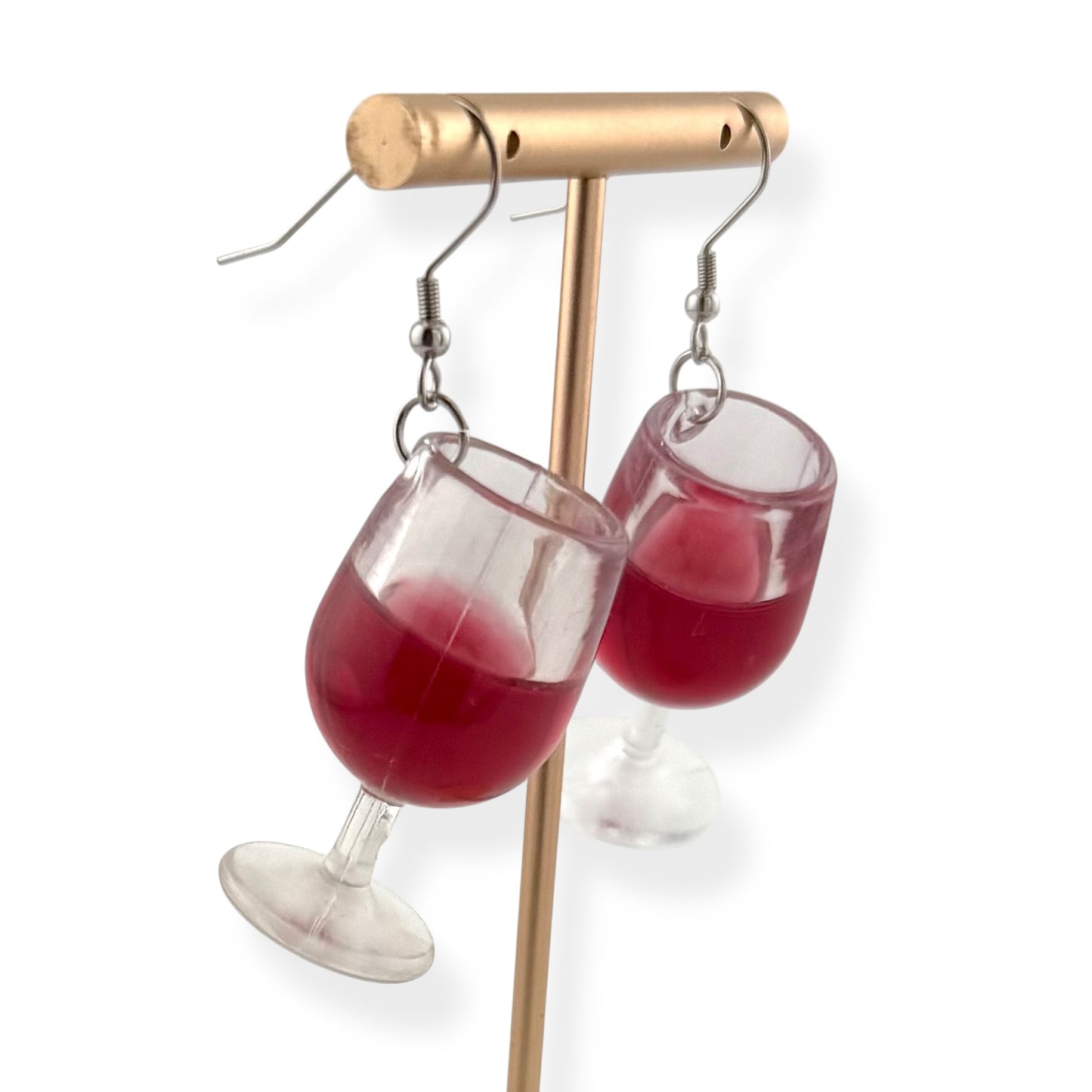 Red Wine Glass Earrings – Fun Acrylic Dangle Earrings for Wine Lovers, Girls’ Night, or Unique Gifts