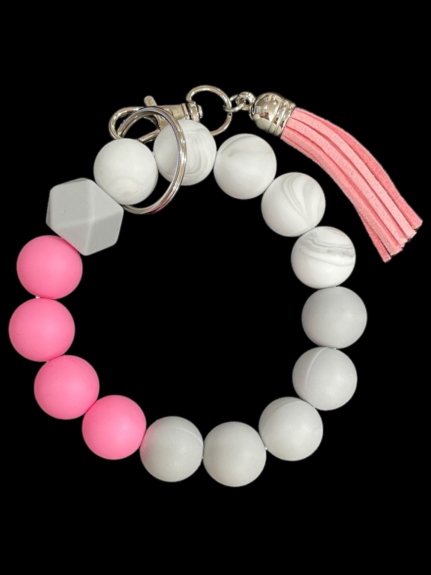 Silicone Wristlet Keychain with Tassel