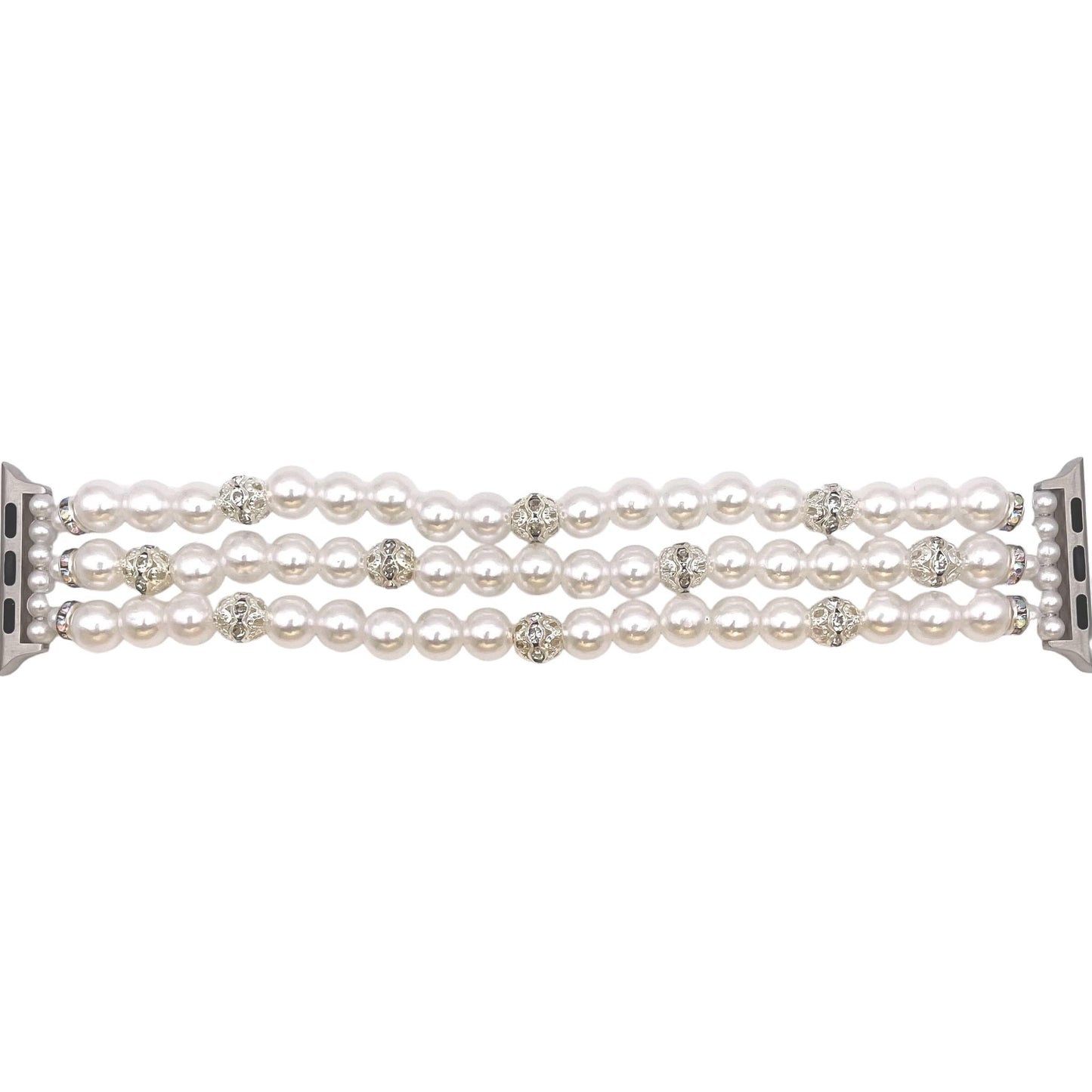 White Pearl Watch Band Compatible with Apple Watch Made with Imitation Pearls, Custom Sizing!