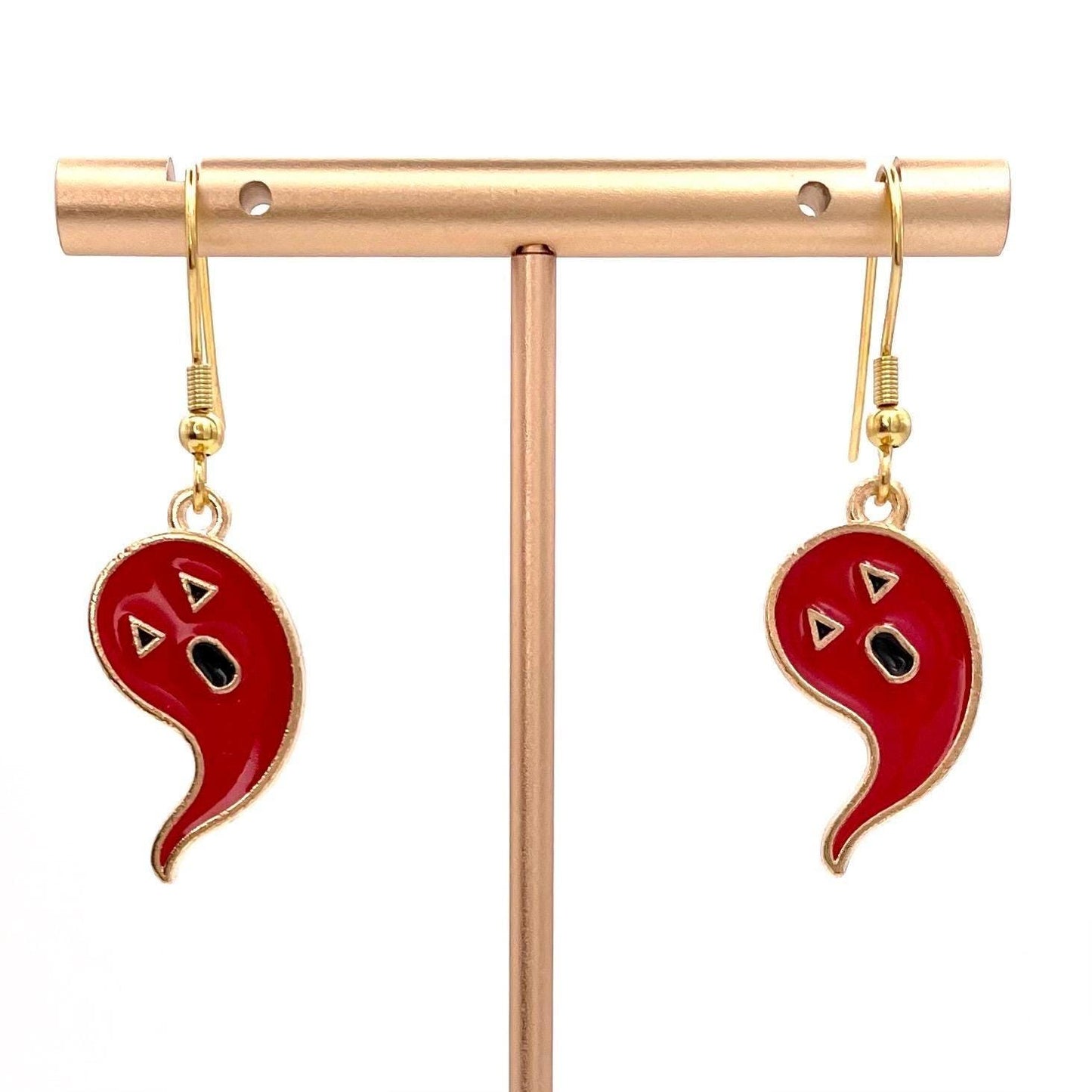 Cute Halloween Ghost Earrings Made with Gold Finished Stainless Steel Earring Hooks
