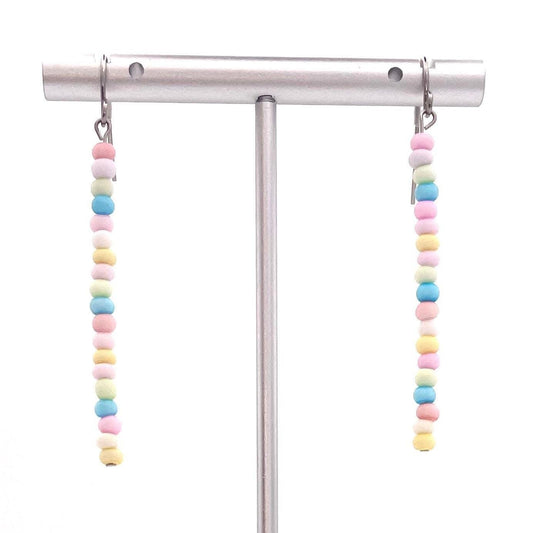 Dainty Lightweight Pastel Earrings Made with Hypoallergenic Stainless Steel and Seed Beads