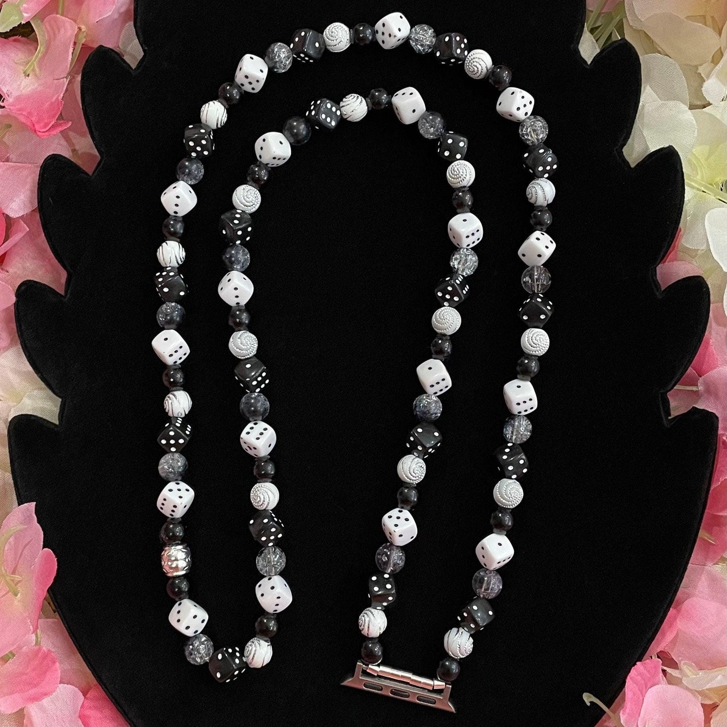 Beaded Dice Apple Watch Necklace Made With Acrylic Beads