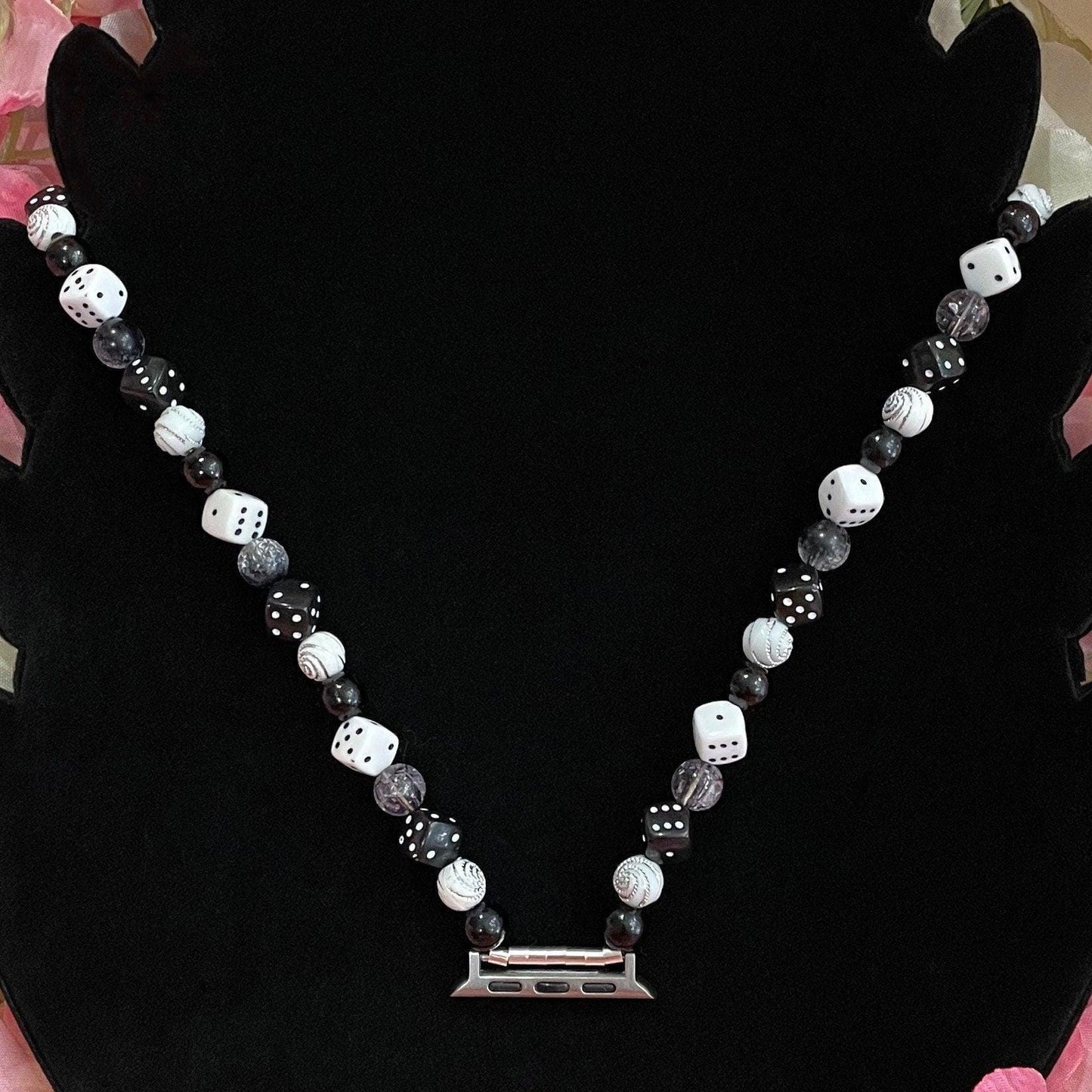 Beaded Dice Apple Watch Necklace Made With Acrylic Beads