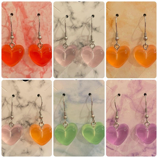 Hypoallergenic Chunky Heart Earrings Made with Stainless Steel Hooks
