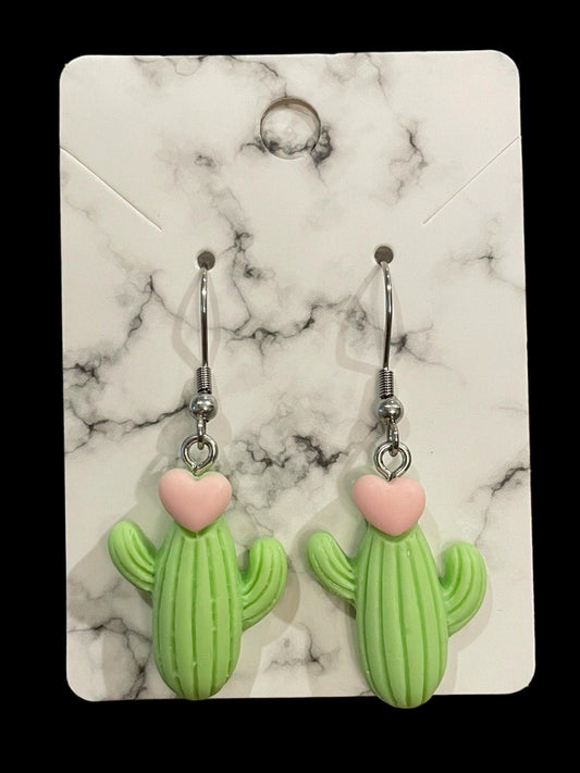 Hypoallergenic Cactus Charm Earrings