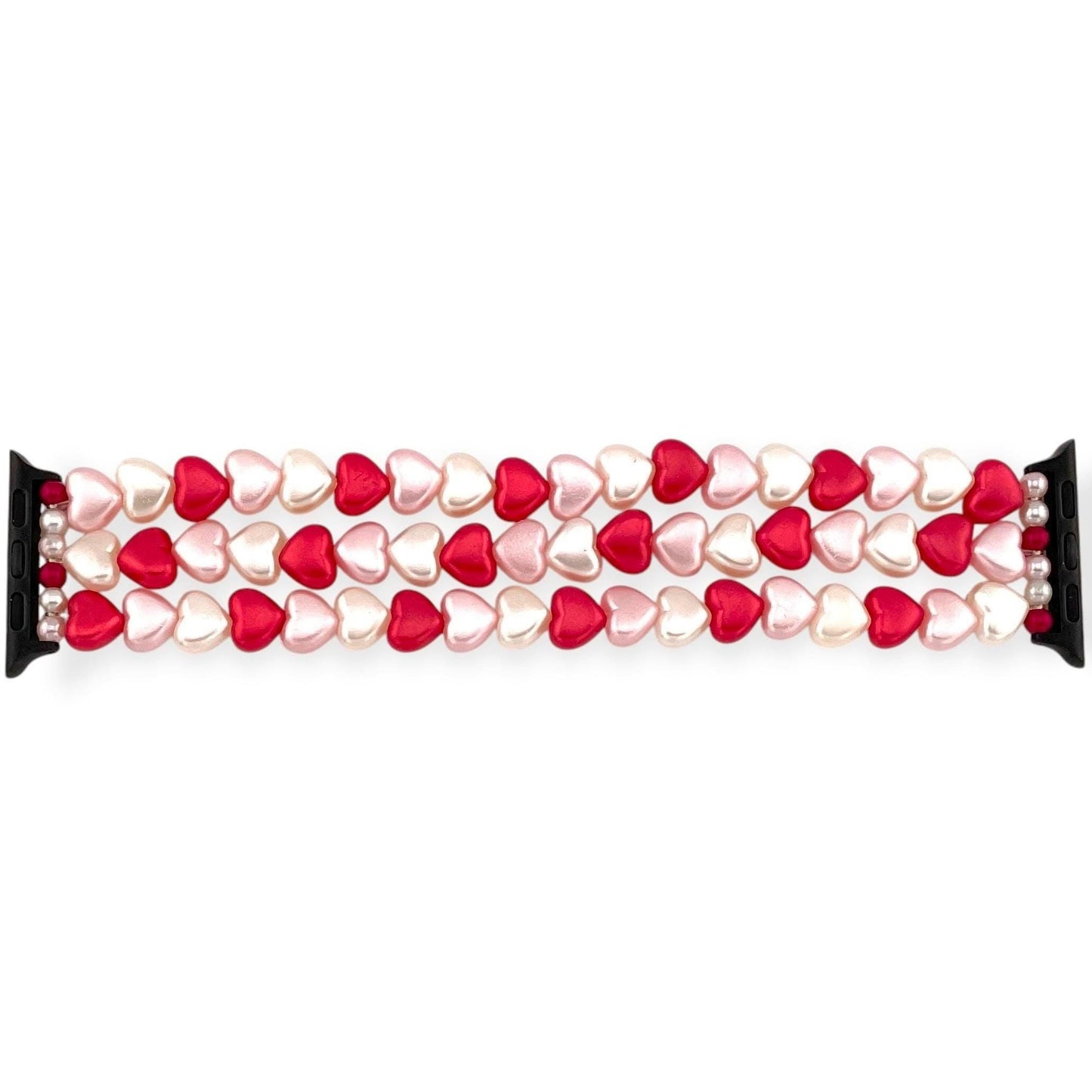 Valentine’s Day Heart Beaded Watch Band – Apple & Samsung Compatible