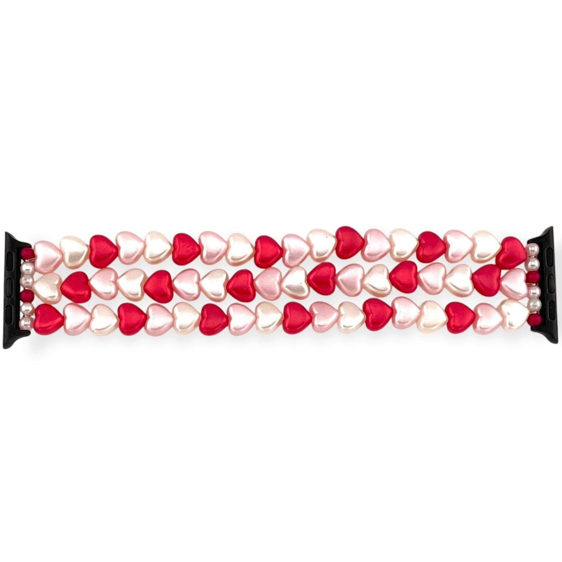 Valentine’s Day Heart Beaded Watch Band – Apple & Samsung Compatible