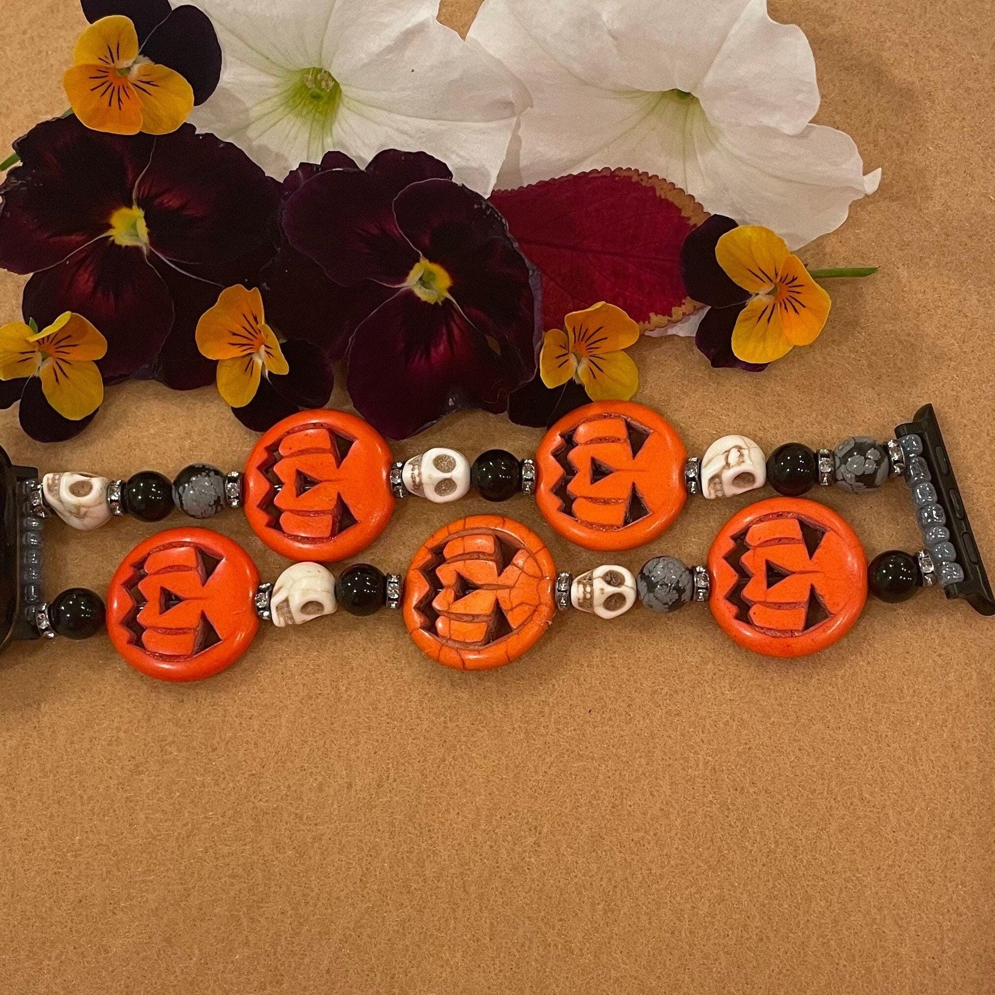 Halloween Watch Band Compatible with Apple Watch, Pumpkin Watch Band
