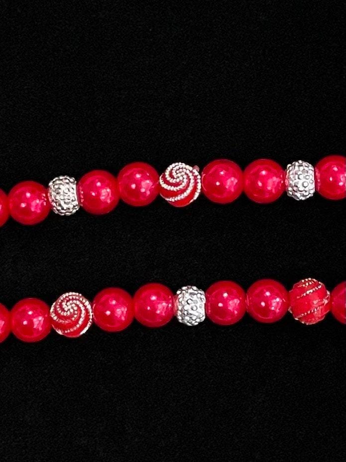 Christmas Watch Necklace Pendant Compatible With Apple Watch Made With Imitation Pearls and Rhinestone Beads