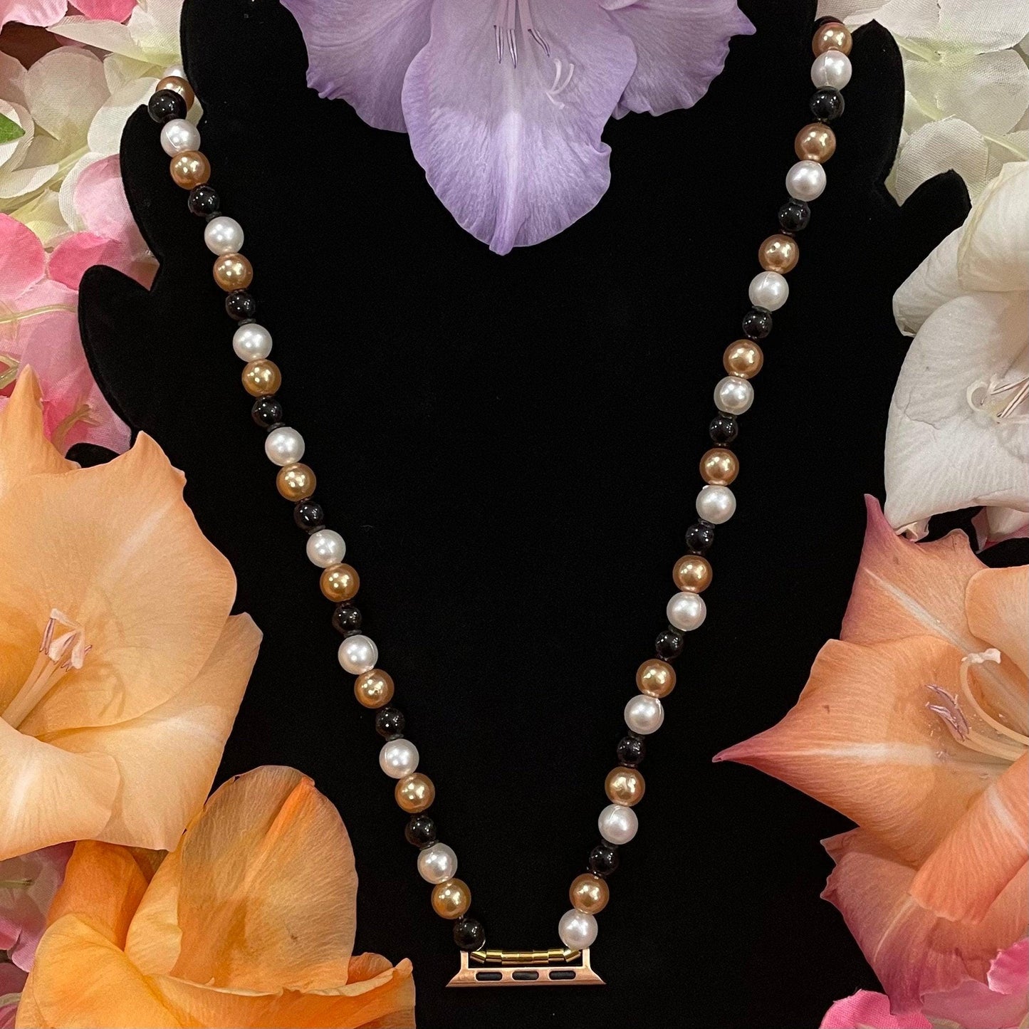 Fall Watch Necklace Pendant Compatible With Apple Watch Made With Imitation Pearls