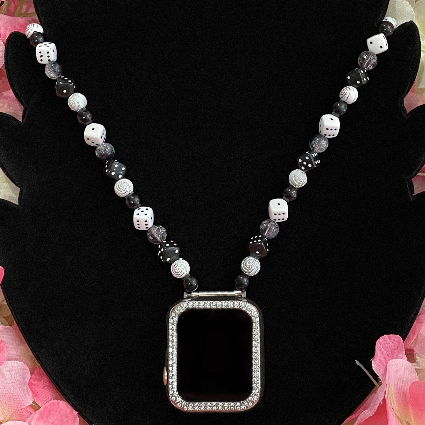 Beaded Dice Apple Watch Necklace Made With Acrylic Beads