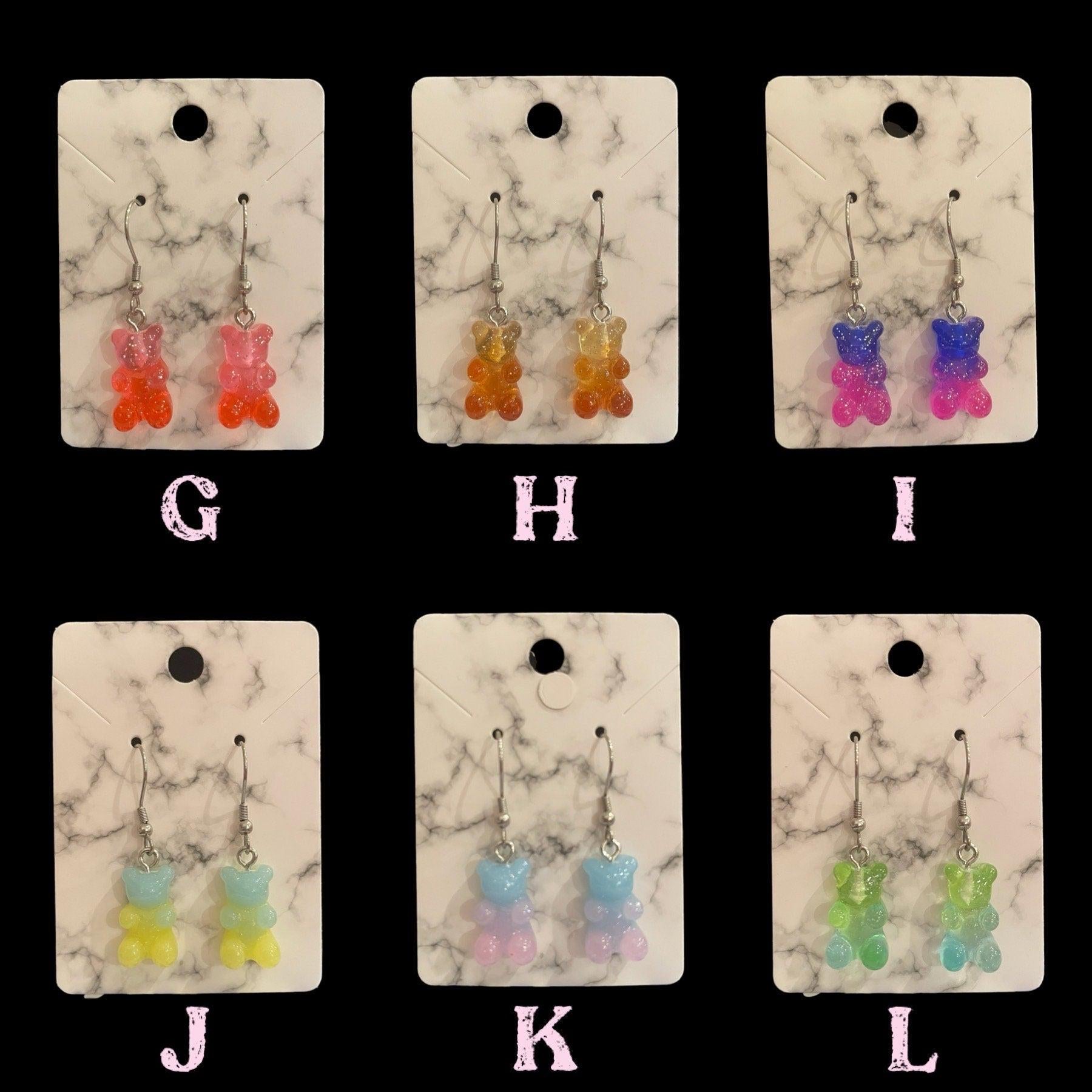 Gummy Bear Dangle Earrings Made with Hypoallergenic Stainless Steel Earring Hooks